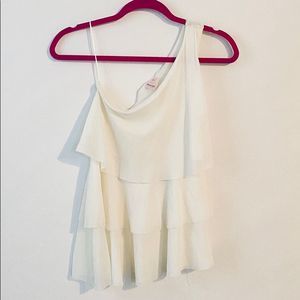 Three Tier Ruffle One Shoulder Top